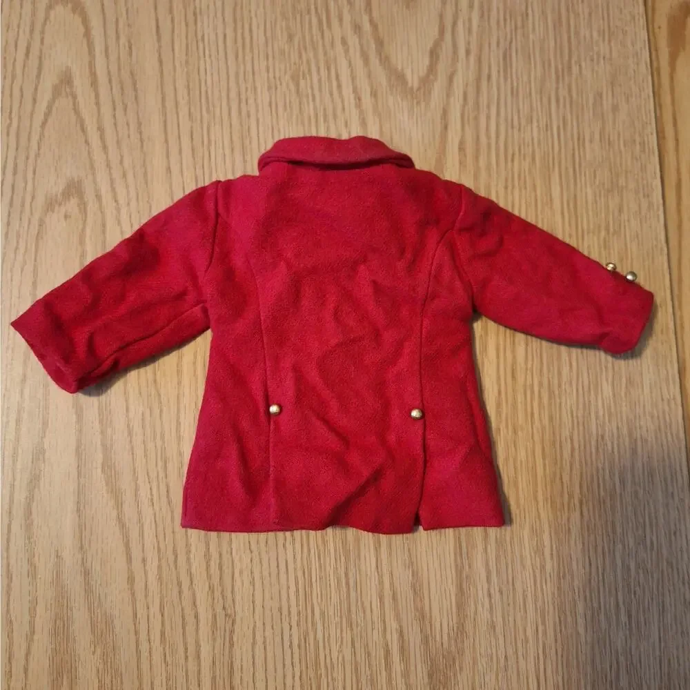 American Girl Doll Red Equestrian Riding Jacket Gold Buttons Coat Retired F04